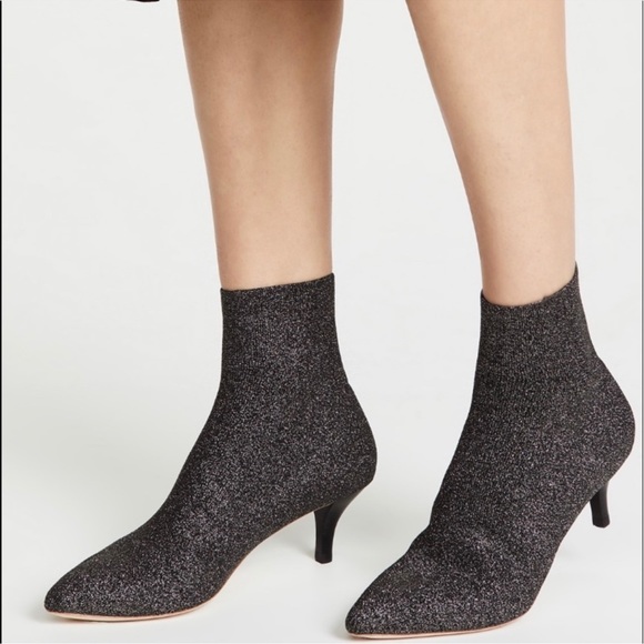Loeffler Randall Shoes - Revolve Loeffler Randall Kassidy Silver Metallic Knit Bootie Size 7.5